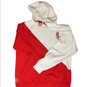 Fade logo split hoodie